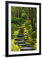 Spring on the Steps, Portland Japanese Garden, Portland, Oregon, USA-Michel Hersen-Framed Premium Photographic Print