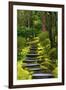 Spring on the Steps, Portland Japanese Garden, Portland, Oregon, USA-Michel Hersen-Framed Photographic Print