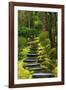 Spring on the Steps, Portland Japanese Garden, Portland, Oregon, USA-Michel Hersen-Framed Photographic Print