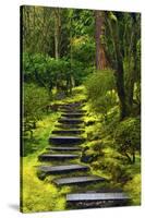 Spring on the Steps, Portland Japanese Garden, Portland, Oregon, USA-Michel Hersen-Stretched Canvas