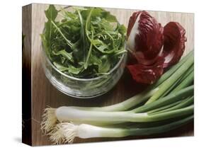 Spring Onions, Radicchio and a Bowl of Rocket-Eising Studio - Food Photo and Video-Stretched Canvas