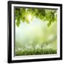 Spring or Summer Season Abstract Nature Background with Grass and Blue Sky in the Back-Krivosheev Vitaly-Framed Photographic Print