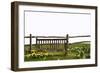 Spring Park Bench with Daffodils Isolated on White to Cut out and Use-Veneratio-Framed Photographic Print