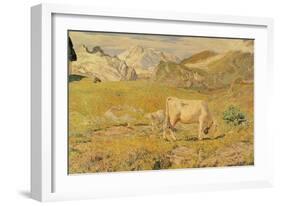 Spring Pasture-Giovanni Segantini-Framed Art Print