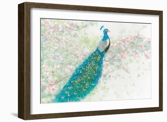 Spring Peacock I Pink Flowers-James Wiens-Framed Art Print