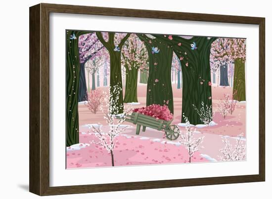 Spring Pink Forest-Milovelen-Framed Art Print