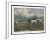 Spring, Ploughing the Field with Three Shire Horses-null-Framed Art Print