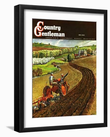 "Spring Plowing," Country Gentleman Cover, May 1, 1945-Peter Helck-Framed Giclee Print