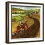 "Spring Plowing,"May 1, 1945-Peter Helck-Framed Giclee Print