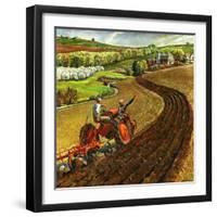 "Spring Plowing,"May 1, 1945-Peter Helck-Framed Giclee Print