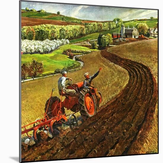 "Spring Plowing,"May 1, 1945-Peter Helck-Mounted Giclee Print