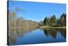 Spring River Landscape.-sergunt-Stretched Canvas