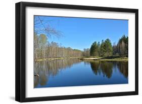 Spring River Landscape.-sergunt-Framed Photographic Print