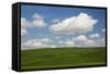 Spring Rolling Hills of Wheat and Clouds-Terry Eggers-Framed Stretched Canvas