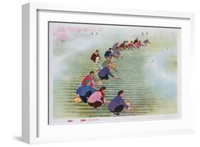 Spring Scything, 1974 (Colour Litho)-Chinese-Framed Giclee Print
