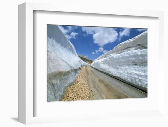 Spring Snow on Road Crossing the Mount Lebanon Range Near Bcharre, Lebanon, Middle East-Gavin Hellier-Framed Photographic Print