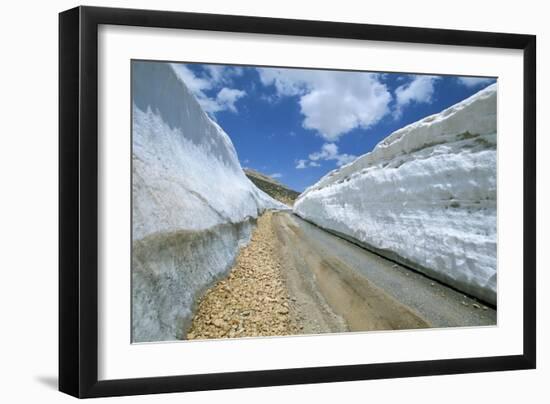 Spring Snow on Road Crossing the Mount Lebanon Range Near Bcharre, Lebanon, Middle East-Gavin Hellier-Framed Photographic Print