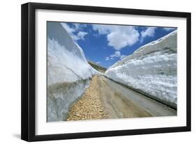 Spring Snow on Road Crossing the Mount Lebanon Range Near Bcharre, Lebanon, Middle East-Gavin Hellier-Framed Photographic Print