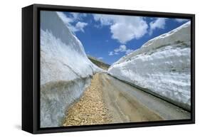 Spring Snow on Road Crossing the Mount Lebanon Range Near Bcharre, Lebanon, Middle East-Gavin Hellier-Framed Stretched Canvas