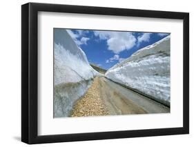 Spring Snow on Road Crossing the Mount Lebanon Range Near Bcharre, Lebanon, Middle East-Gavin Hellier-Framed Premium Photographic Print