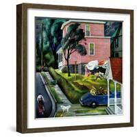 "Spring Storm Blowing In", April 26, 1952-John Falter-Framed Giclee Print