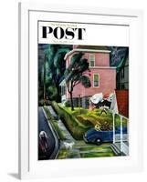 "Spring Storm Blowing In" Saturday Evening Post Cover, April 26, 1952-John Falter-Framed Giclee Print