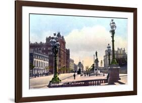 Spring Street, Melbourne, Australia, 1912-null-Framed Giclee Print