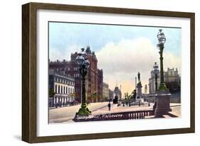 Spring Street, Melbourne, Australia, 1912-null-Framed Giclee Print