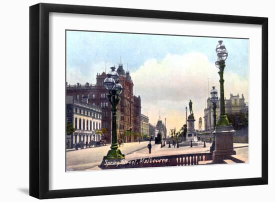 Spring Street, Melbourne, Australia, 1912-null-Framed Giclee Print