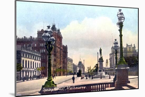 Spring Street, Melbourne, Australia, 1912-null-Mounted Giclee Print