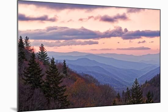 Spring sunrise from Oconaluftee Valley Overlook, U.S. Hwy. 441 or Newfound Gap Road, Great Smoky Mo-Adam Jones-Mounted Photographic Print