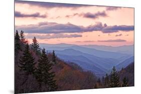 Spring sunrise from Oconaluftee Valley Overlook, U.S. Hwy. 441 or Newfound Gap Road, Great Smoky Mo-Adam Jones-Mounted Photographic Print