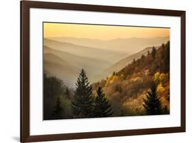 Spring sunrise from Oconaluftee Valley Overlook, U.S. Hwy. 441 or Newfound Gap Road, Great Smoky Mo-Adam Jones-Framed Photographic Print