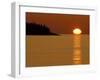 Spring Sunrise Silhouettes Edwards Island and Reflects Light on Lake Superior-Mark Carlson-Framed Photographic Print