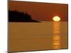 Spring Sunrise Silhouettes Edwards Island and Reflects Light on Lake Superior-Mark Carlson-Mounted Photographic Print
