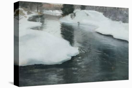 Spring Thaw, 1887 pastel on paper-Fritz Thaulow-Stretched Canvas