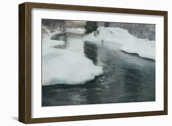 Spring Thaw, 1887 pastel on paper-Fritz Thaulow-Framed Giclee Print