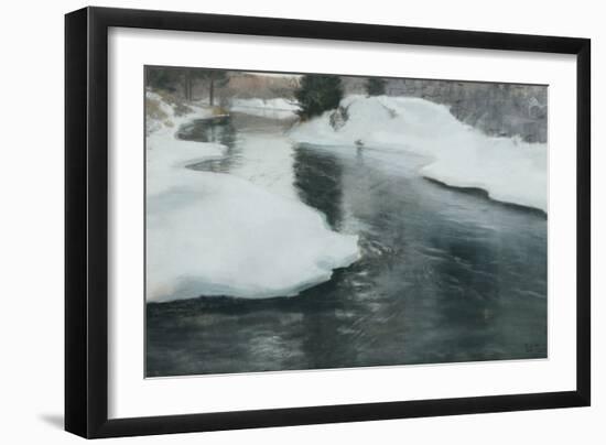 Spring Thaw, 1887 pastel on paper-Fritz Thaulow-Framed Giclee Print