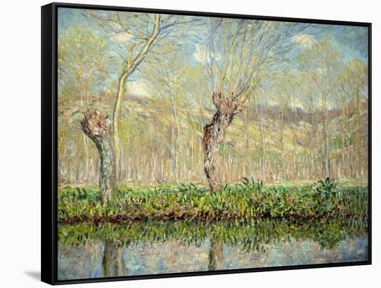 Spring, the Border of L'Epte; Printemps, Bord De L'Epte, 1885-Claude Monet-Framed Stretched Canvas