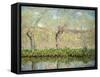 Spring, the Border of l'Epte-Claude Monet-Framed Stretched Canvas