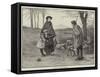 Spring-Time, a Visit to the Shepherd-null-Framed Stretched Canvas