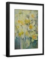 Spring Time, mixed daffodils in tank No 3., Mrs Krelage, Ice Follies and Fortune-Karen Armitage-Framed Giclee Print