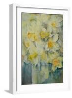 Spring Time, mixed daffodils in tank No 3., Mrs Krelage, Ice Follies and Fortune-Karen Armitage-Framed Giclee Print