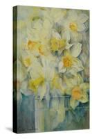 Spring Time, mixed daffodils in tank No 3., Mrs Krelage, Ice Follies and Fortune-Karen Armitage-Stretched Canvas