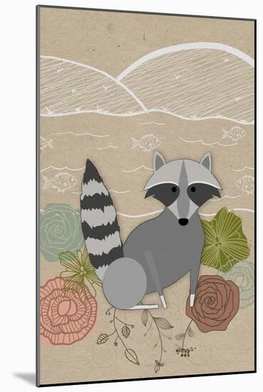 Spring Time Raccoon-Lantern Press-Mounted Art Print