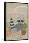 Spring Time Raccoon-Lantern Press-Framed Stretched Canvas