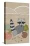 Spring Time Raccoon-Lantern Press-Stretched Canvas