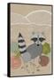 Spring Time Raccoon-Lantern Press-Framed Stretched Canvas