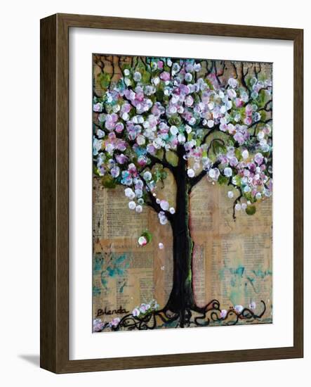 Spring Tree Mixed Media Art Painting Seasonal-Blenda Tyvoll-Framed Art Print