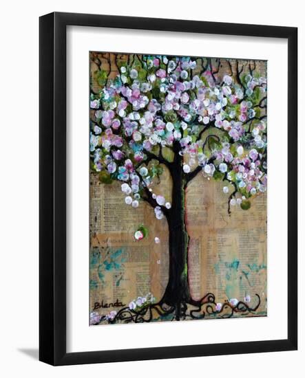 Spring Tree Mixed Media Art Painting Seasonal-Blenda Tyvoll-Framed Art Print